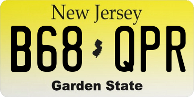 NJ license plate B68QPR