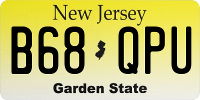 NJ license plate B68QPU