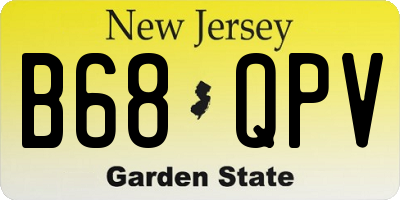 NJ license plate B68QPV