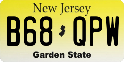 NJ license plate B68QPW