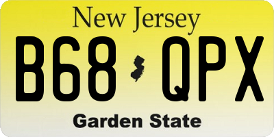 NJ license plate B68QPX