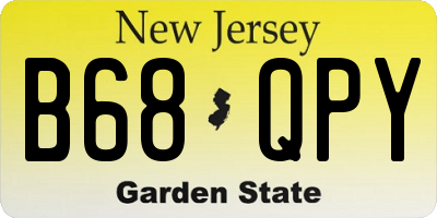 NJ license plate B68QPY
