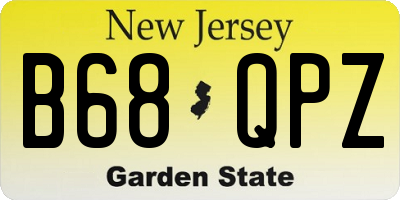 NJ license plate B68QPZ