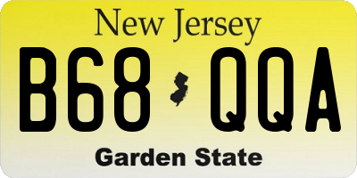 NJ license plate B68QQA