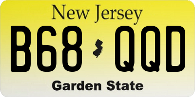 NJ license plate B68QQD