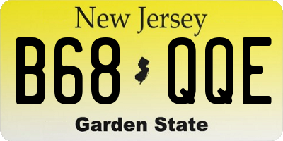 NJ license plate B68QQE