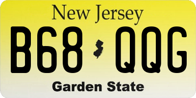 NJ license plate B68QQG