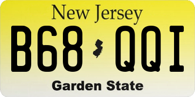NJ license plate B68QQI