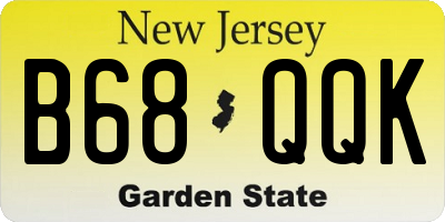 NJ license plate B68QQK