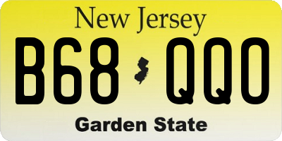 NJ license plate B68QQO