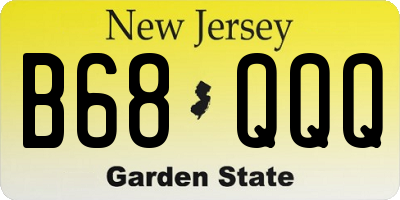 NJ license plate B68QQQ
