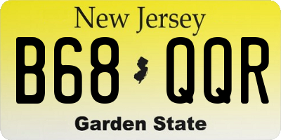 NJ license plate B68QQR