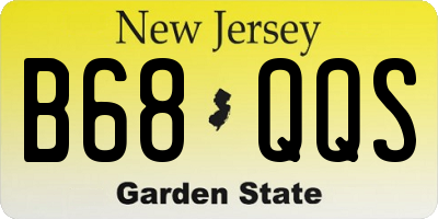 NJ license plate B68QQS