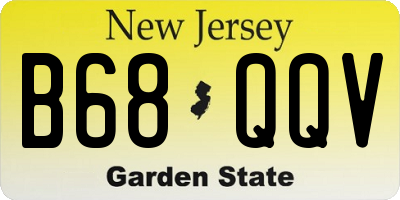 NJ license plate B68QQV