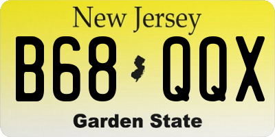 NJ license plate B68QQX
