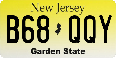 NJ license plate B68QQY