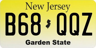 NJ license plate B68QQZ