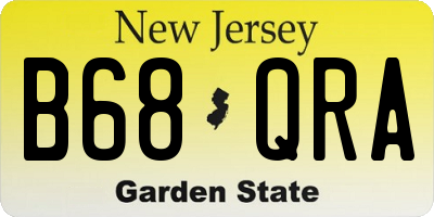 NJ license plate B68QRA