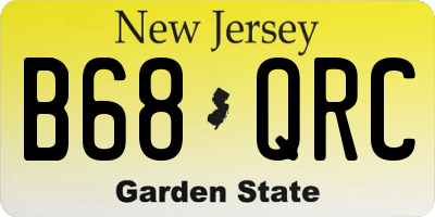 NJ license plate B68QRC