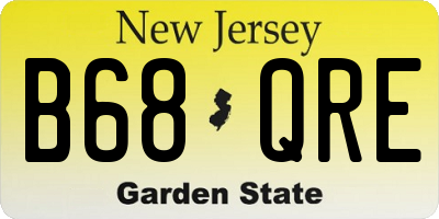 NJ license plate B68QRE