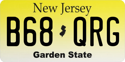 NJ license plate B68QRG