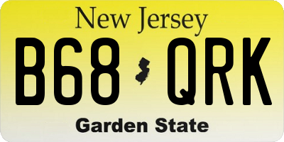 NJ license plate B68QRK