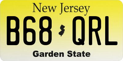 NJ license plate B68QRL