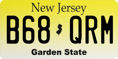 NJ license plate B68QRM