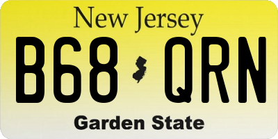 NJ license plate B68QRN