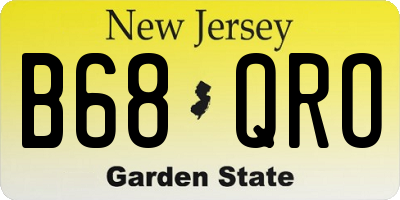 NJ license plate B68QRO