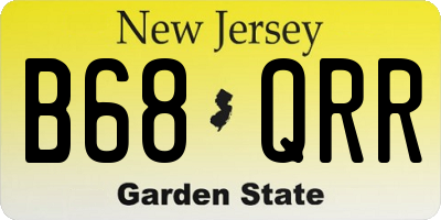 NJ license plate B68QRR