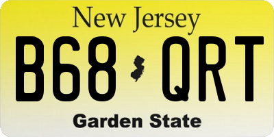 NJ license plate B68QRT