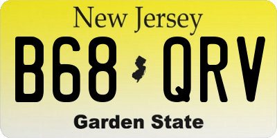 NJ license plate B68QRV