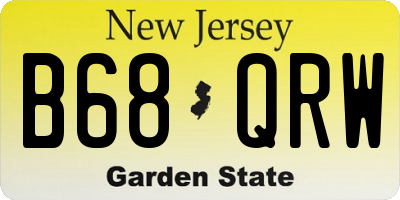 NJ license plate B68QRW