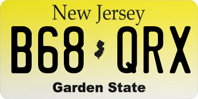 NJ license plate B68QRX