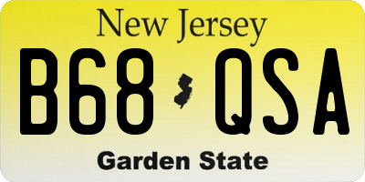 NJ license plate B68QSA