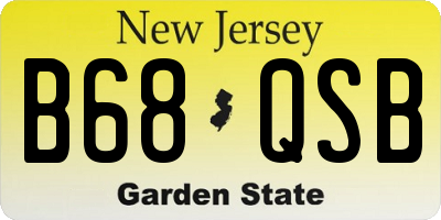 NJ license plate B68QSB