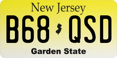 NJ license plate B68QSD