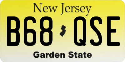 NJ license plate B68QSE