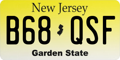 NJ license plate B68QSF