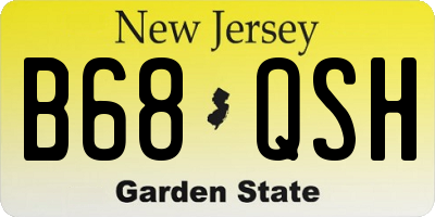 NJ license plate B68QSH