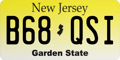 NJ license plate B68QSI