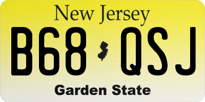 NJ license plate B68QSJ