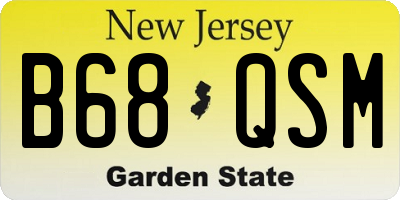 NJ license plate B68QSM