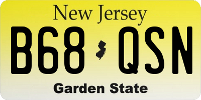 NJ license plate B68QSN