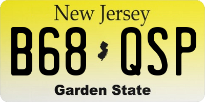 NJ license plate B68QSP