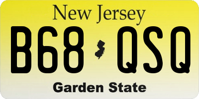 NJ license plate B68QSQ