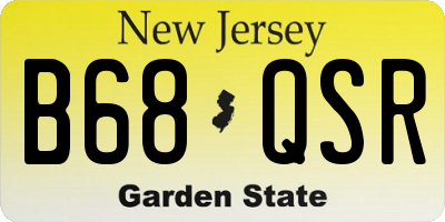 NJ license plate B68QSR