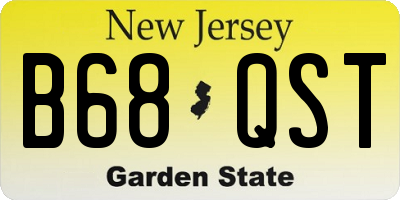 NJ license plate B68QST