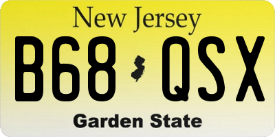 NJ license plate B68QSX